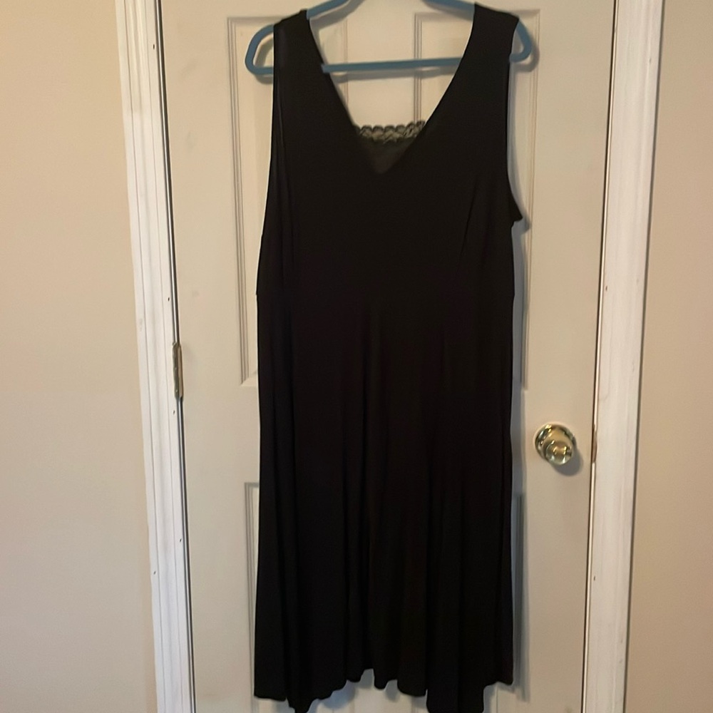 Lane Bryant lace inset black dress
